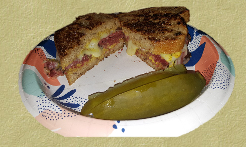 Grilled Pastrami with Swiss on Rye