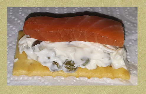 Lox, Crackers, Cream Cheese, Onions, Capers